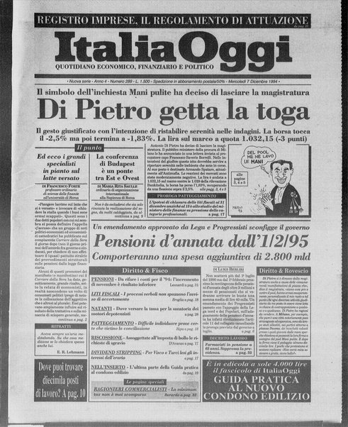 Italia oggi : quotidiano di economia finanza e politica